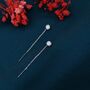 Fire Opal Dot Threader Earrings In Sterling Silver, thumbnail 1 of 11