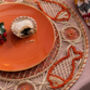 Handwoven Orange Fish Placemats Set Of Four, thumbnail 1 of 4