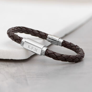 Personalised Luxury Men's Leather Bracelet, 7 of 12