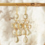 Emerald Gold Plated Silver Long Chandelier Earrings, thumbnail 5 of 9