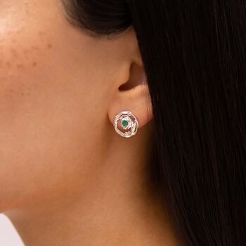 Handmade Organic Emerald Stud Earrings, 2 of 5