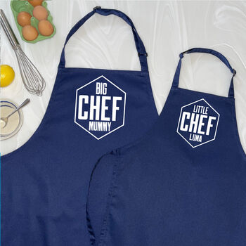 Big Chef Little Chef Personalised Hexagon Aprons, 5 of 8
