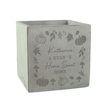 Personalised Pumpkin Concrete Plant Pot, 3 of 4