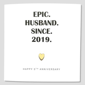 5th Wedding Anniversary Card Wood Epic Card, 2 of 5