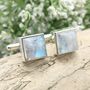Moonstone Sterling Silver Cufflinks, thumbnail 1 of 5
