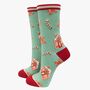 Women's Bamboo Socks Gift Box Christmas Gingerbread, thumbnail 4 of 5