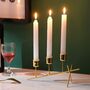 Three Arms Metal Candlestick Taper Candle Holder Stand, thumbnail 1 of 7