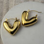 Gold Heart Hoop Earrings, thumbnail 4 of 4