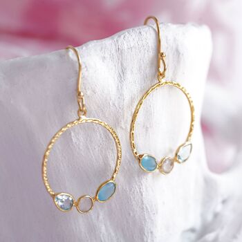 Gold Vermeil Multi Gemstone Hoop Earrings, 3 of 5