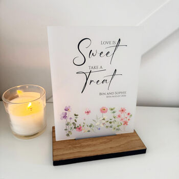 Floral Personalised Love Is Sweet Sign Opaque, 5 of 5