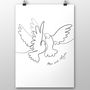 Personalised Wedding Two Doves Line Drawing, thumbnail 4 of 10