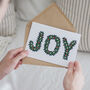Joy Wreath Garland Foiled Christmas Card, thumbnail 1 of 2