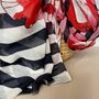 Poppy And Stripe Printed Scarf In Navy Blue, thumbnail 3 of 3