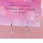 Sterling Silver Star Hoops Christmas Gift Earrings, thumbnail 5 of 5