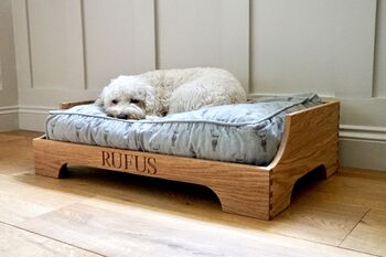 Personalised Oak Dog Bed, 8 of 9