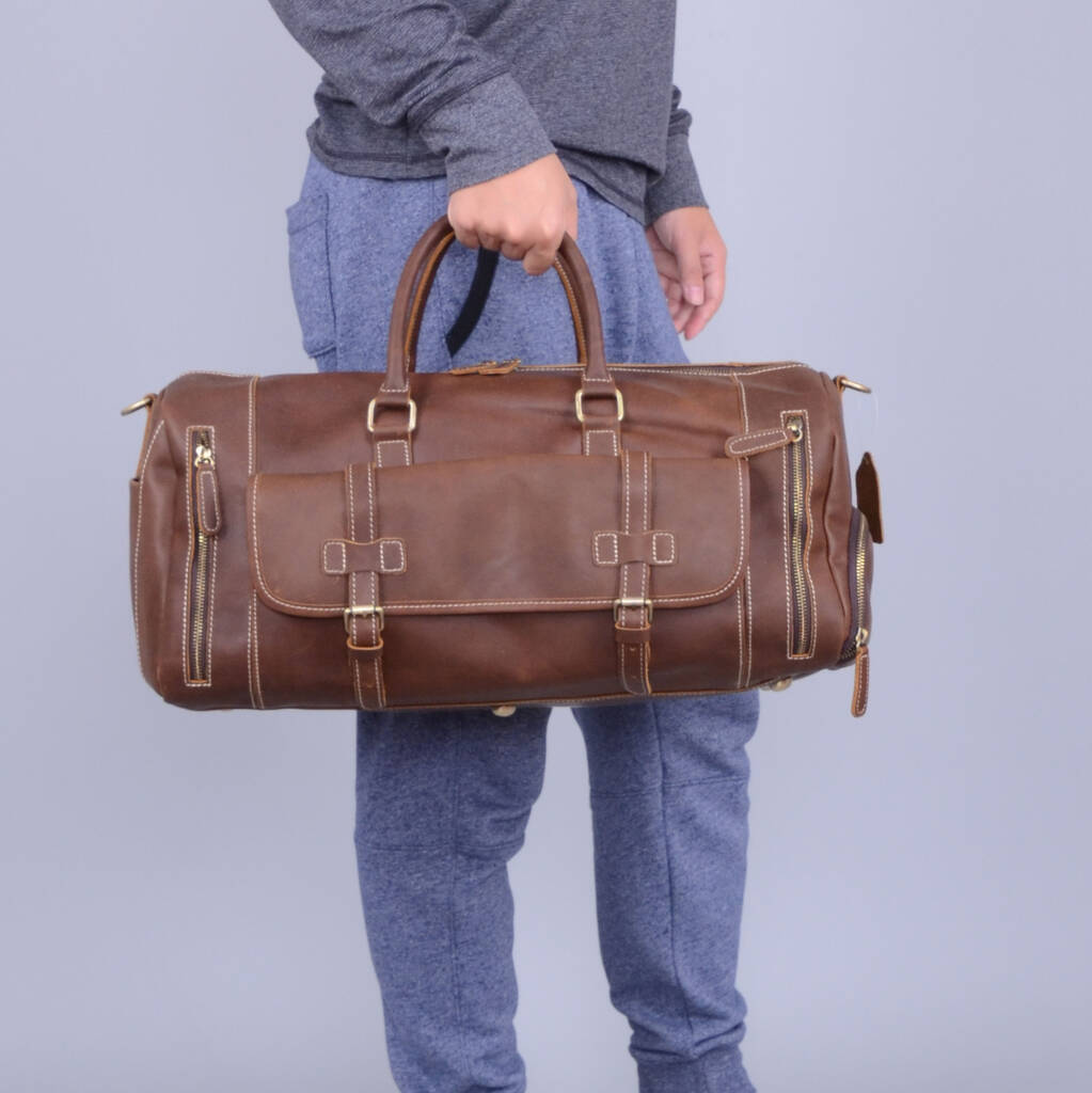 Genuine Leather Boot Bag With Front Pocket By EAZO | notonthehighstreet.com