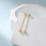Clear Cz Dangle Chain Stud Drop Earrings, thumbnail 8 of 12