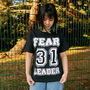 Fear Leader Women's Varsity Style Halloween T Shirt, thumbnail 1 of 4