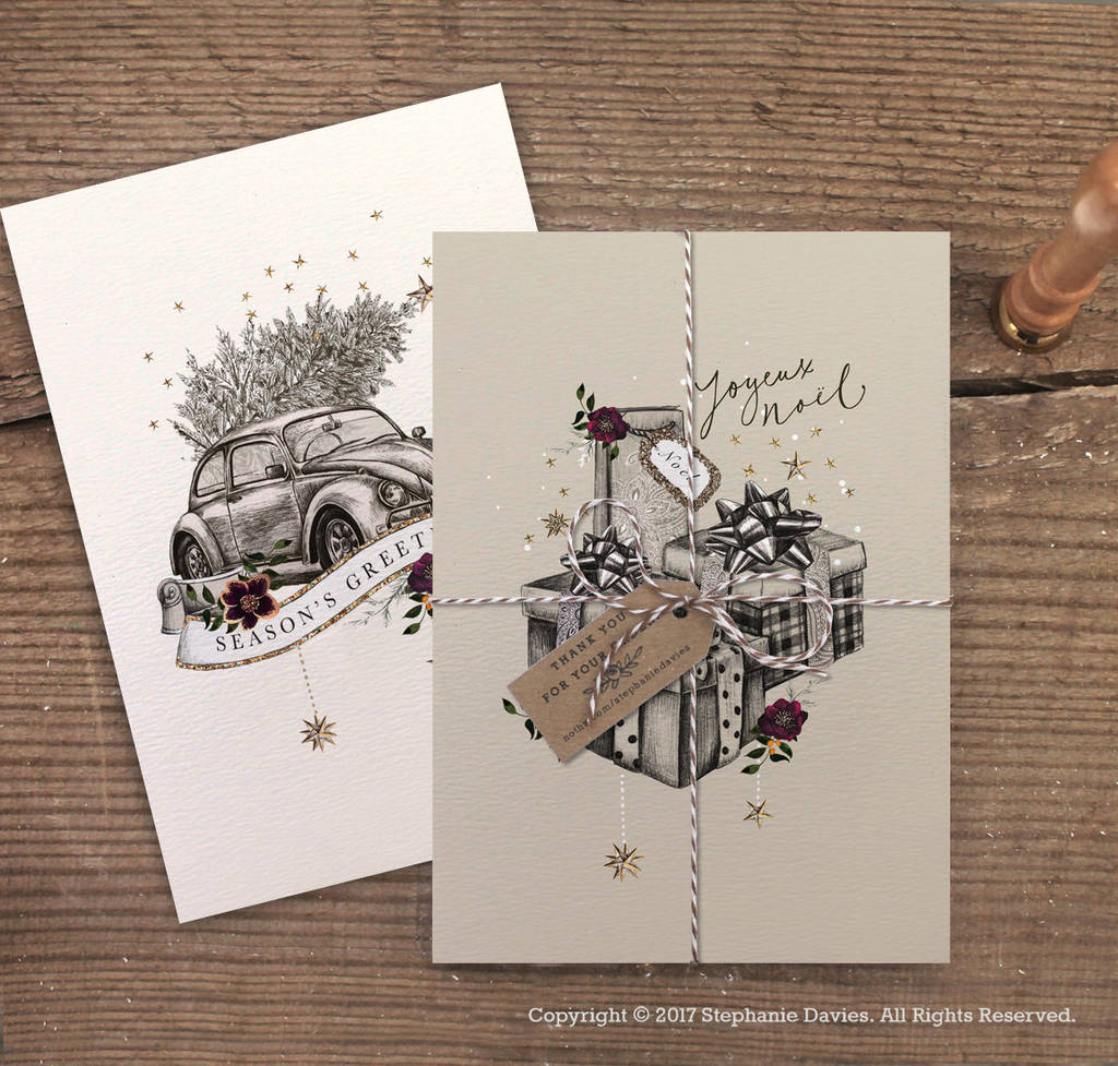 Pack Of Luxury Traditional Christmas Cards, 1 of 3