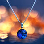 Sapphire Blue Glass And Sterling Silver Necklace, thumbnail 1 of 12