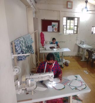 Handmade Toiletry Bag, Navy Kantha Stitch Sari Fabric, 9 of 9