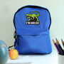 Personalised Dinosaur Blue Backpack, thumbnail 1 of 5