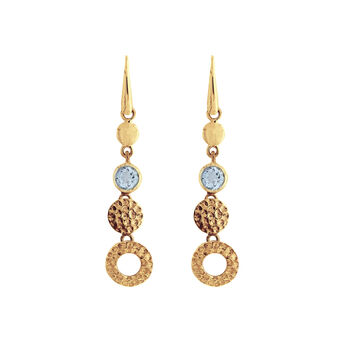 Lakshmi Blue Topaz Drop Earrings Silver Or Gold Plated, 6 of 9