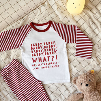 Personalised Mummy/ Daddy Snack Christmas Pyjamas, 3 of 3