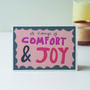 Comfort And Joy Hand Lettered Christmas Card, thumbnail 4 of 5