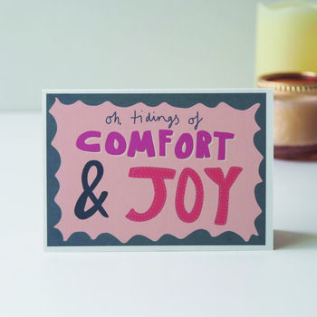 Comfort And Joy Hand Lettered Christmas Card, 4 of 5