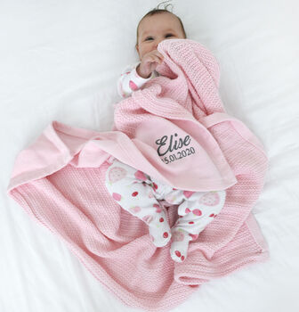 Personalised Pink Blanket And Comforter Hamper, 4 of 12