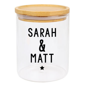 Personalised Free Text Glass Jar With Bamboo Lid, 2 of 8