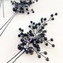 Set Of Three Black Pearl And Crystal Hair Pins, thumbnail 3 of 4