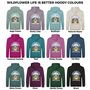 Personalised Wildflower Life Is Better Dog Hoody Custom Pet Portrait Gift, thumbnail 3 of 12