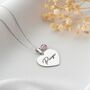Sterling Silver Heart Name Necklace With Birthstone, thumbnail 1 of 8