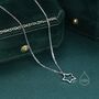 Open Star Pendant Necklace In Sterling Silver, thumbnail 6 of 11