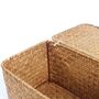 Set Of Three Small Seagrass Box Shelf Baskets With Lids, thumbnail 6 of 8