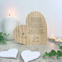 Personalised Happy Heavenly Father's Day Wooden Freestanding Heart, thumbnail 1 of 5