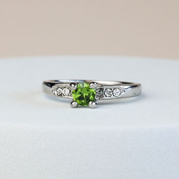 Colourful Crystal Wavy Band Silver Ring, 2 of 4
