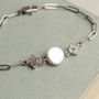 Silver Plated Art Deco Freshwater Pearl Bridal Bracelet, thumbnail 4 of 6