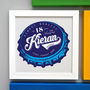Personalised 18th Birthday Beer Bottle Top Framed Print, thumbnail 3 of 7