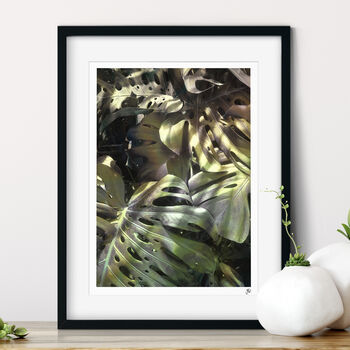 Monstera Botanical Floral Fine Art Giclée Print | Tropical Green | A4, A3, A2, A1, 2 of 4