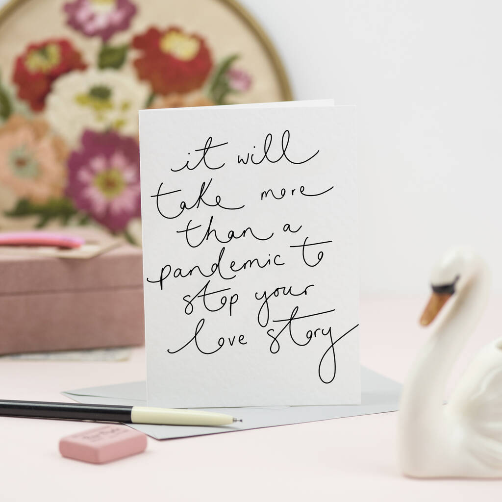 Pandemic Love Story Wedding Card By Oh Squirrel | notonthehighstreet.com