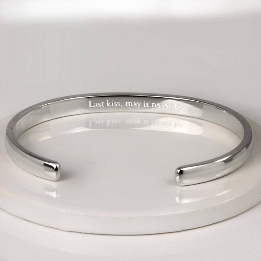 men's open silver bracelet by hersey silversmiths