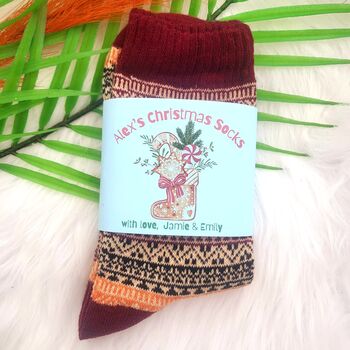 Men Wool Blend Personalised Label Socks,Stocking Filler, 2 of 12