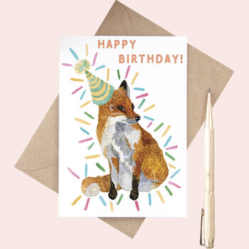 Fox Happy Birthday Greeting Card, 4 of 4