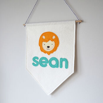 Personalised Lion Pennant Flag, 2 of 5