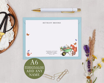 Fox Personalised Address Note Cards A6 Notecard Set, 3 of 6