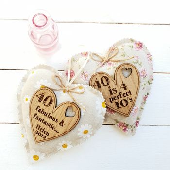 30th Birthday Fabric Heart With Oak Message, 4 of 8