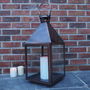 Tall Antique Copper Candle Lantern Two Sizes, thumbnail 9 of 12